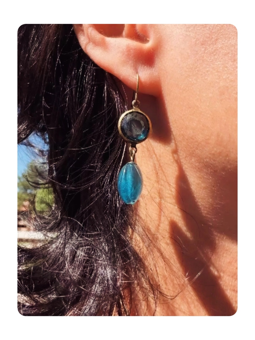 ★ Vintage Carol Dauplaise NWT Elevated Basic Dangling Earrings Blue One Size ★